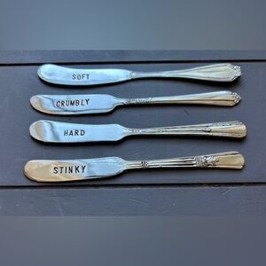 Mud Pie Cheese Spreaders- Set of 4 Repurposed Vin Plated Utensils